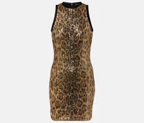 Bedrucktes Minikleid mit Pailletten