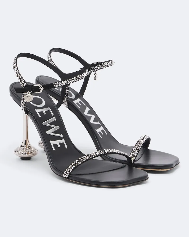 Loewe Verzierte Sandalen Toy aus Veloursleder Schwarz