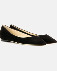 Jimmy Choo Ballerinas Romy aus Veloursleder Schwarz