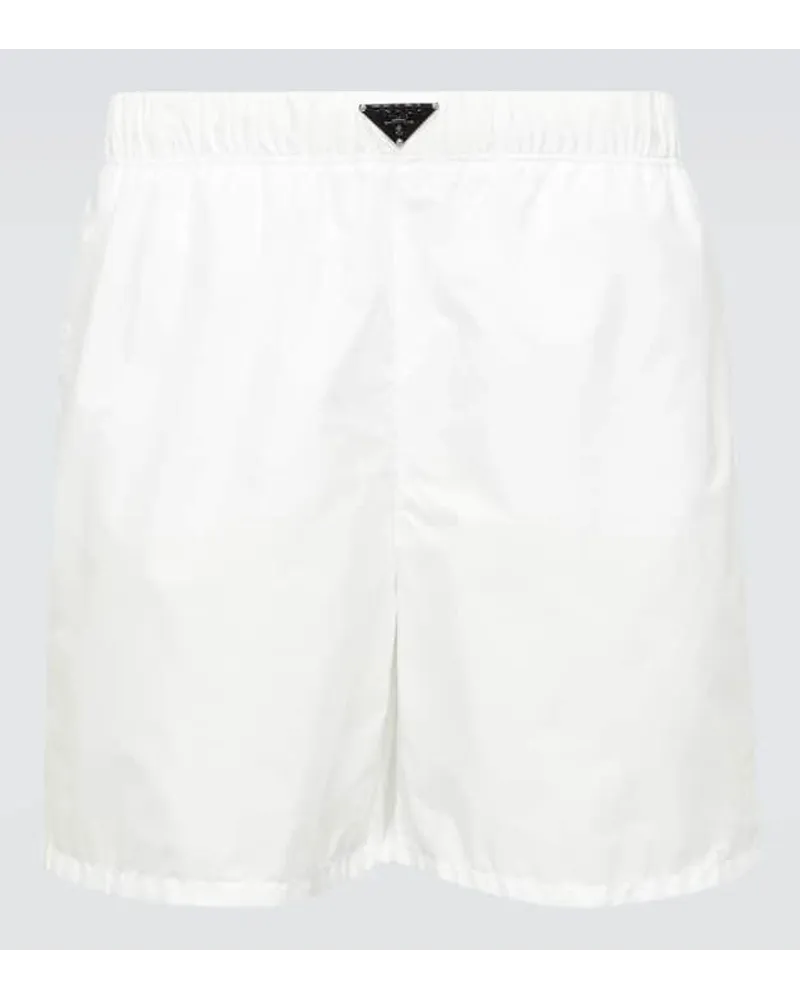 Prada Badeshorts aus Re-Nylon Weiss