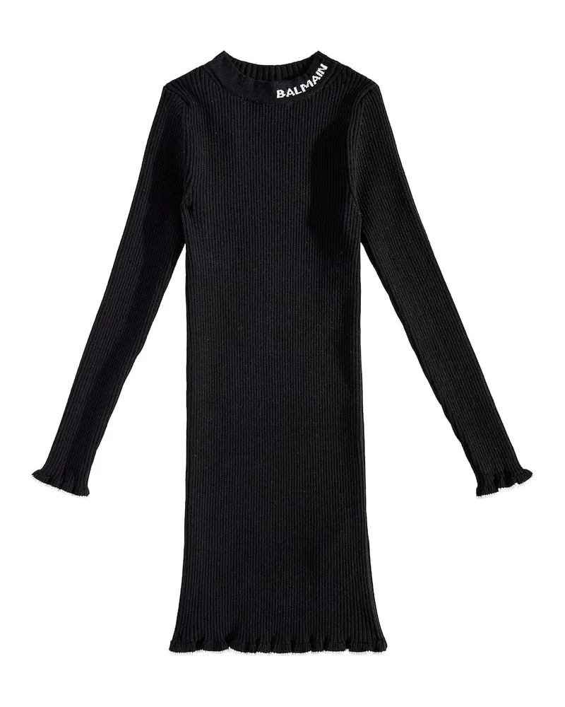 Balmain Kleid aus Strick Schwarz