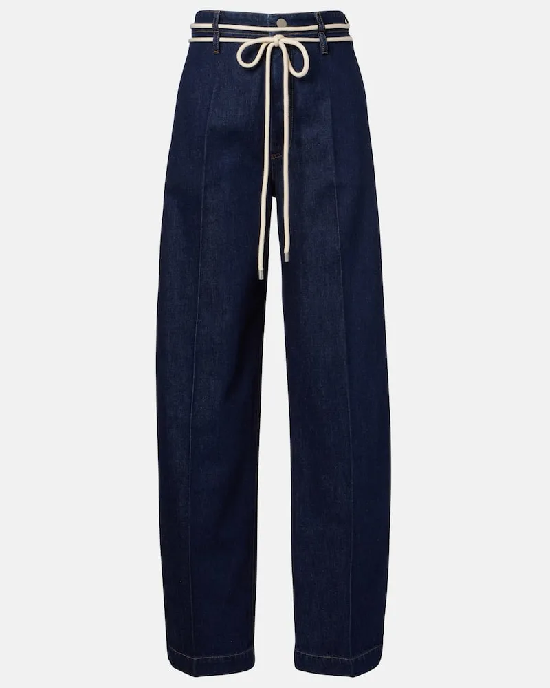 SPORTMAX High-Rise Wide-Leg Jeans Nembi Blau