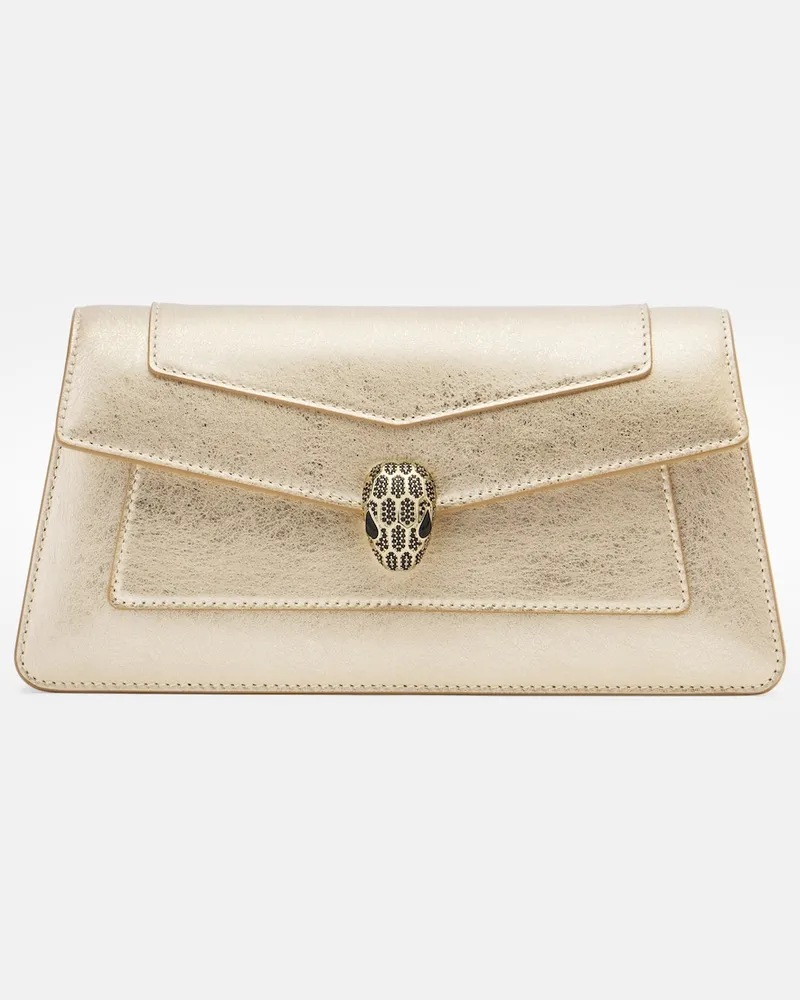 Bulgari Clutch Serpenti Forever aus Metallic-Leder Gold