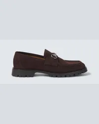 Gucci Loafers Horsebit aus Veloursleder Braun