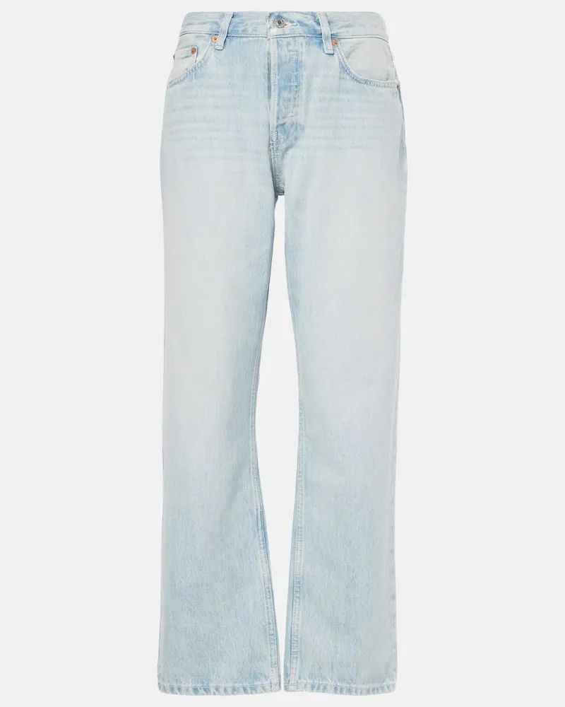 RE/DONE Cropped Straight Jeans Easy Straight Blau