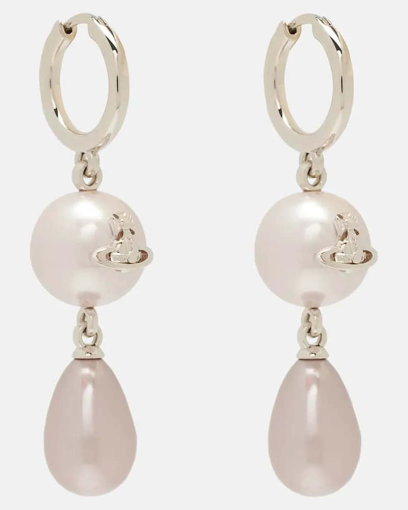 Vivienne Westwood Ohrringe Martha Orb mit Zierperlen Silber