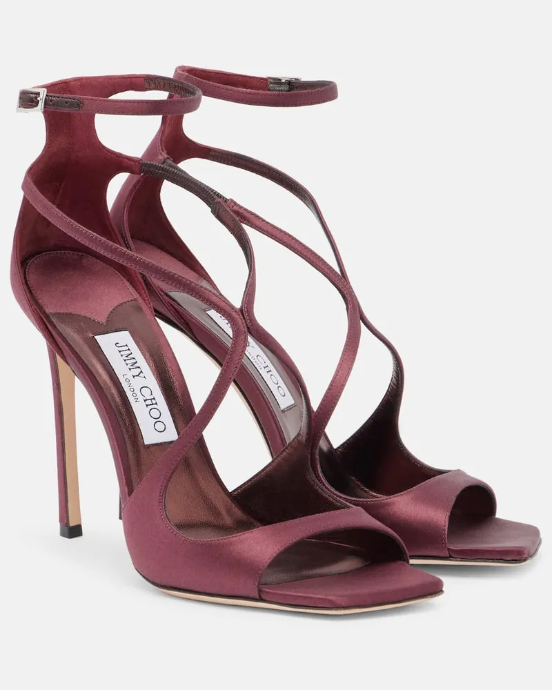 Jimmy Choo Sandalen Azia 110 aus Satin Lila