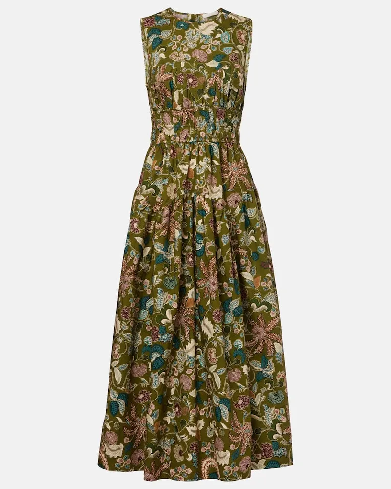 Ulla Johnson Bedrucktes Midikleid Elenora aus Baumwolle Multicolor