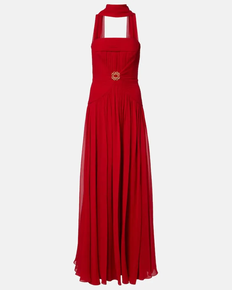 Elie Saab Robe aus Seide Rot