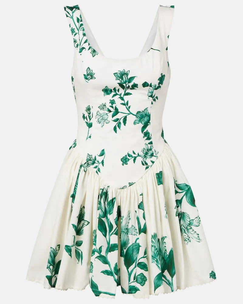 AGUA BENDITA Minikleid Pluma aus Baumwolle Weiß