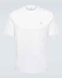 Brunello Cucinelli T-Shirt aus Baumwoll-Jersey Weiss