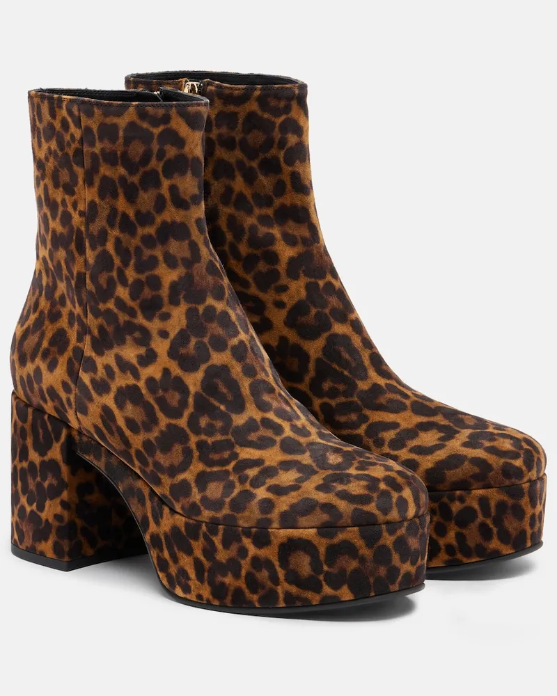 Gianvito Rossi Ankle Boots Sally aus Veloursleder Braun