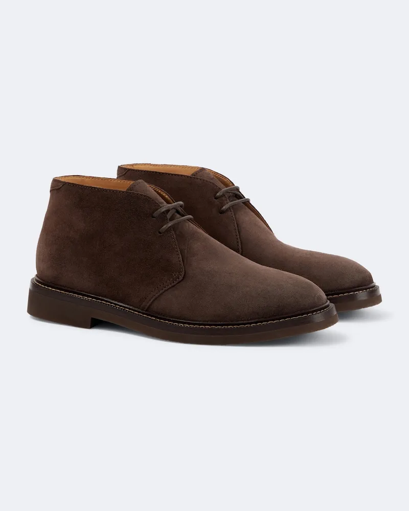 Brunello Cucinelli Desert Boots aus Veloursleder Braun