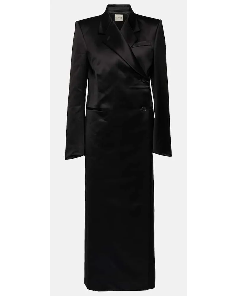 KHAITE Mantel Kelton aus Satin Schwarz