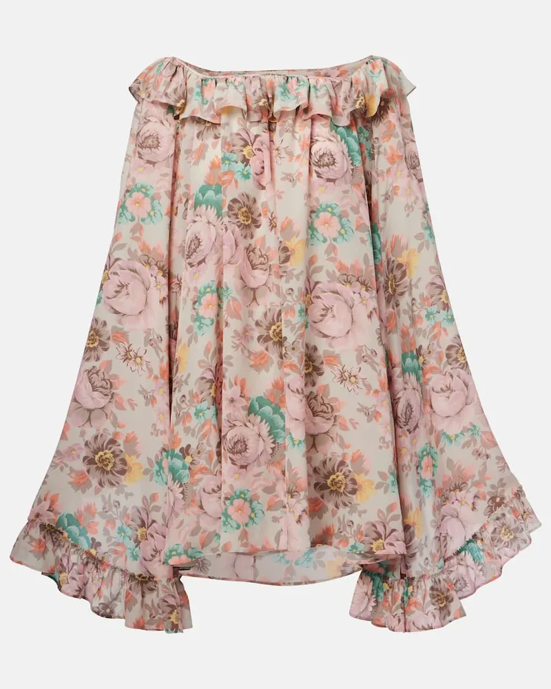 Chloé Chloé Minikleid aus Crêpe de Chine aus Seide Pink