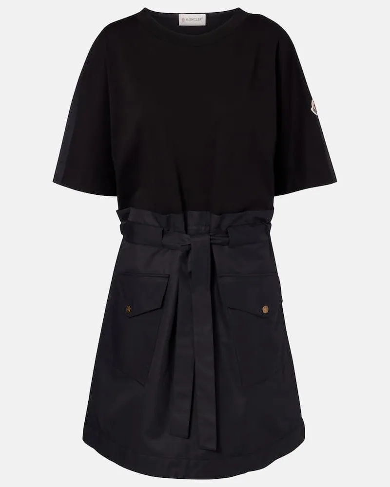 Moncler Minikleid aus Jersey Schwarz