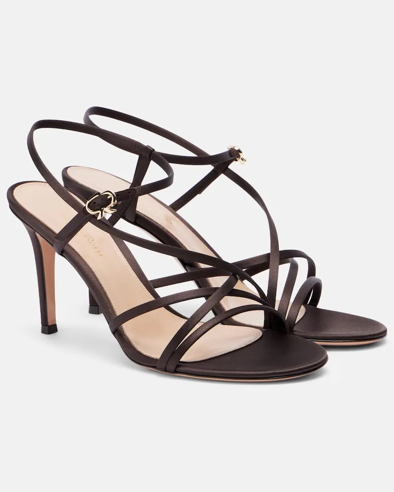 Gianvito Rossi Sandalen Strappy 85 aus Satin Braun