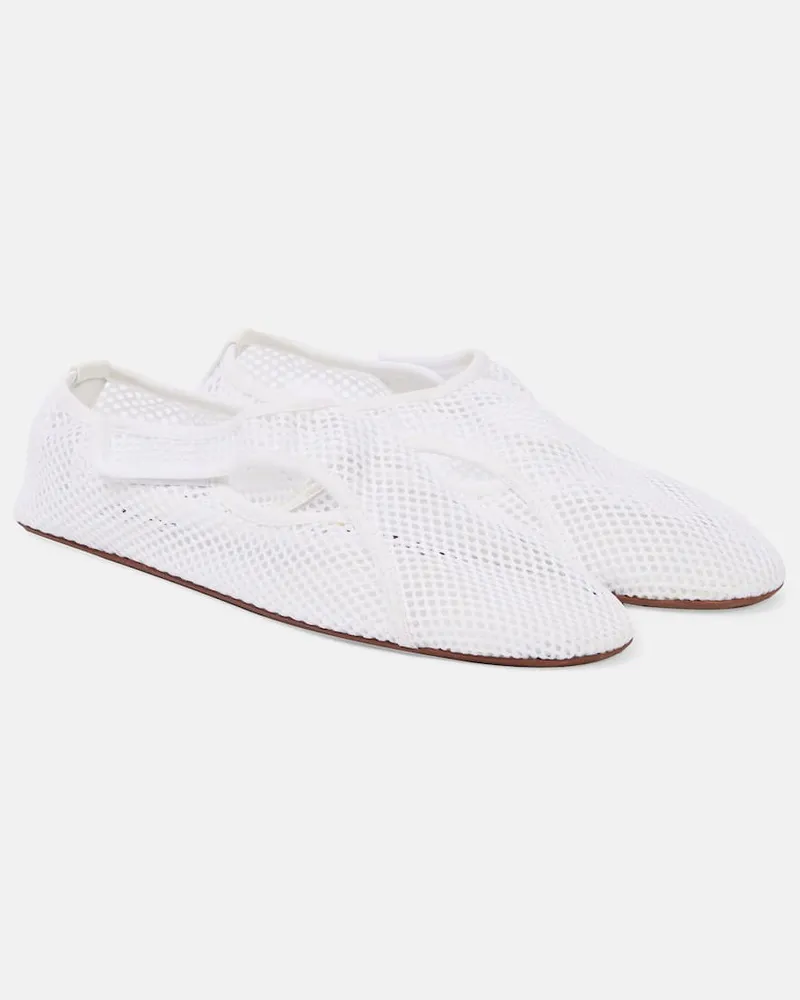 Alaïa Alaïa Ballerinas aus Mesh mit Leder Weiß