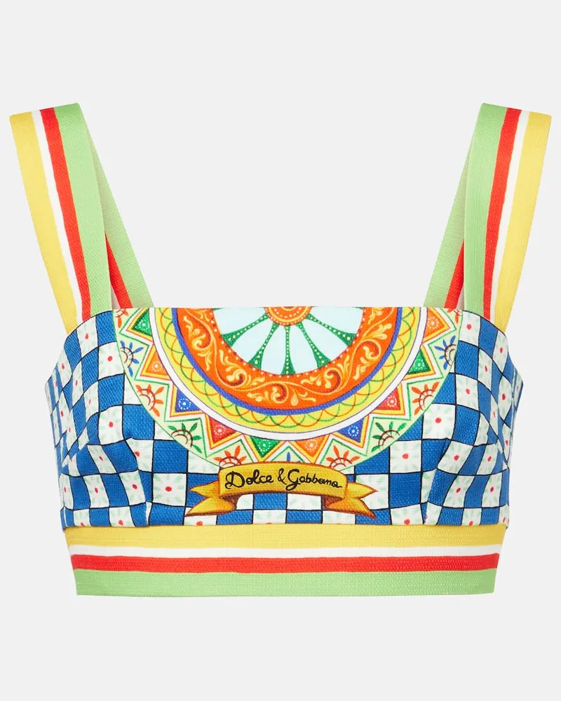 Dolce & Gabbana Cropped-Top aus Baumwolle Multicolor