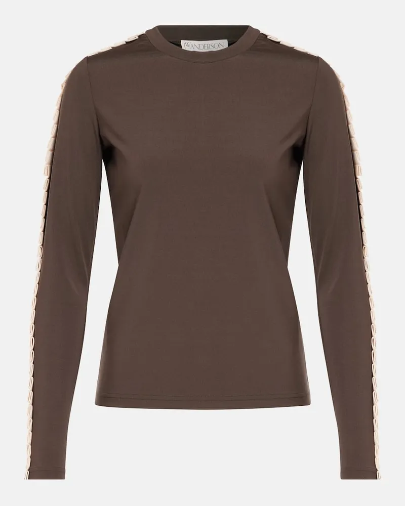 J.W.Anderson Top aus Jersey Braun