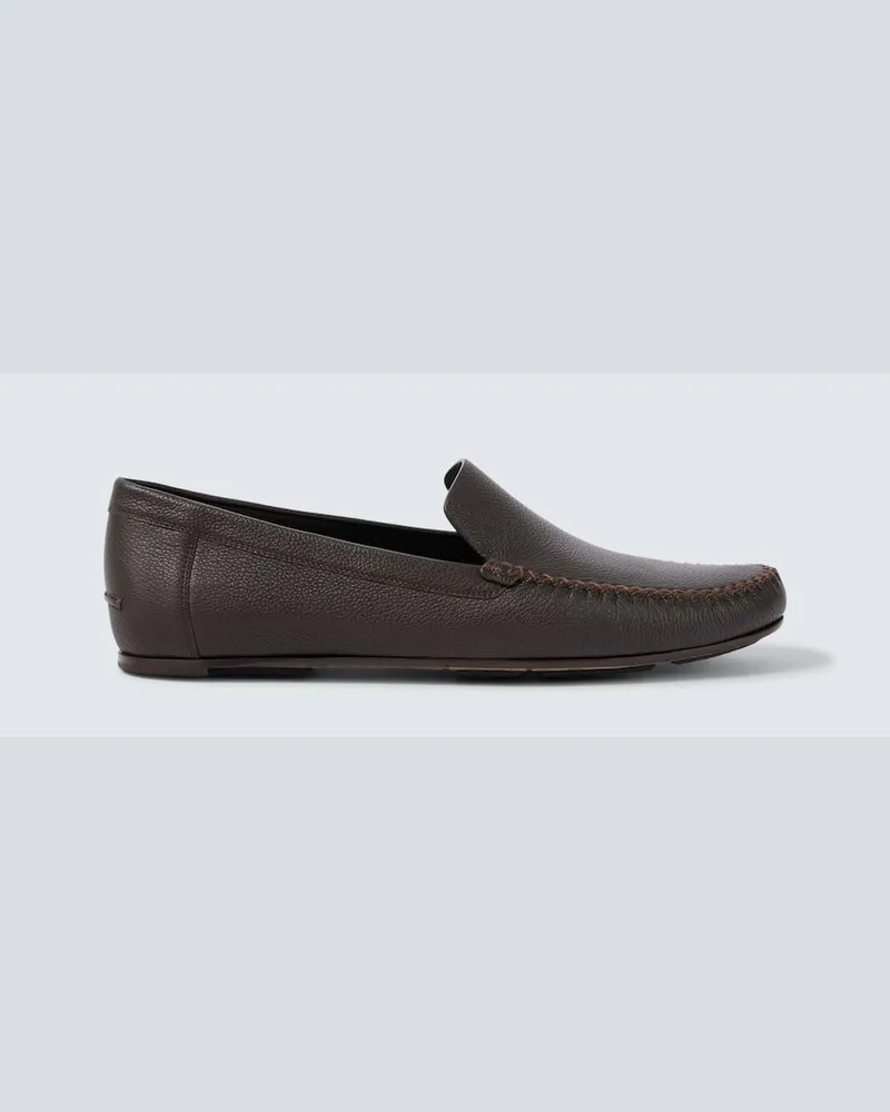 Manolo Blahnik Slip-Ons Alder aus Leder Braun