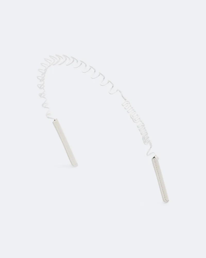 Miu Miu Haarband mit Leder Weiß