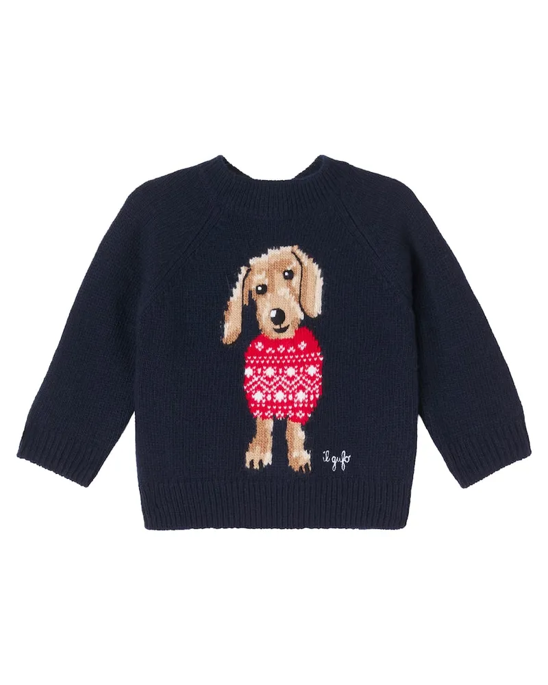 Il Gufo Baby Pullover aus Schurwolle Blau