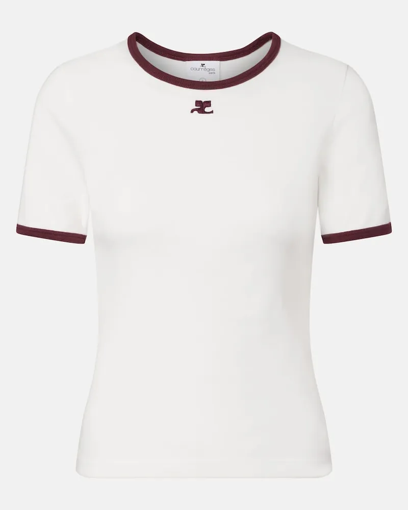 Courrèges Courrèges T-Shirt Signature aus Baumwolle Weiß