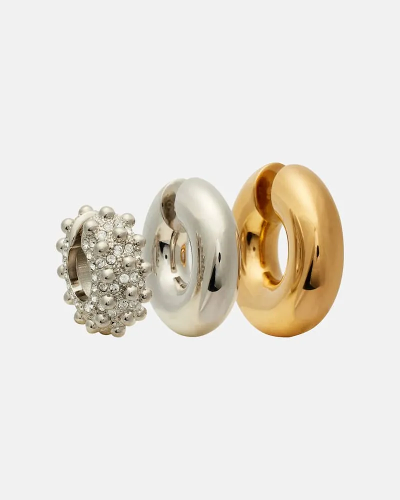 Paco Rabanne Set aus drei Ear Cuffs mit Kristallen Silber