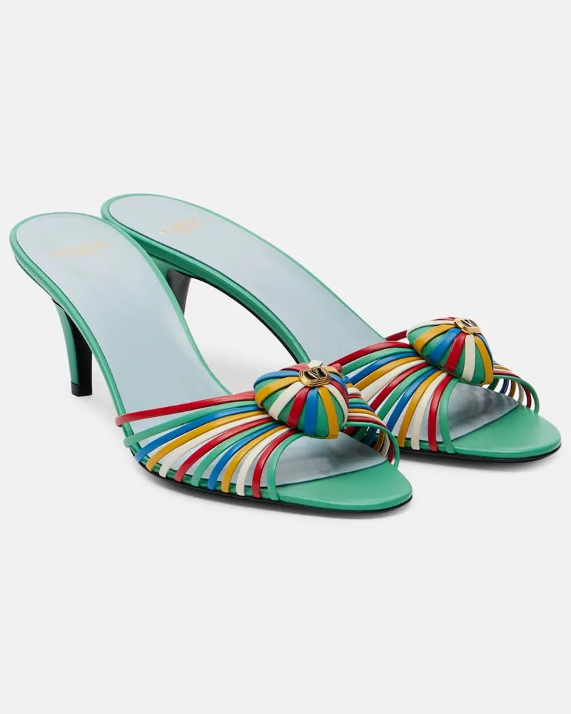 Valentino Garavani Pantoletten Sandal Royal VLogo 65 aus Leder Multicolor