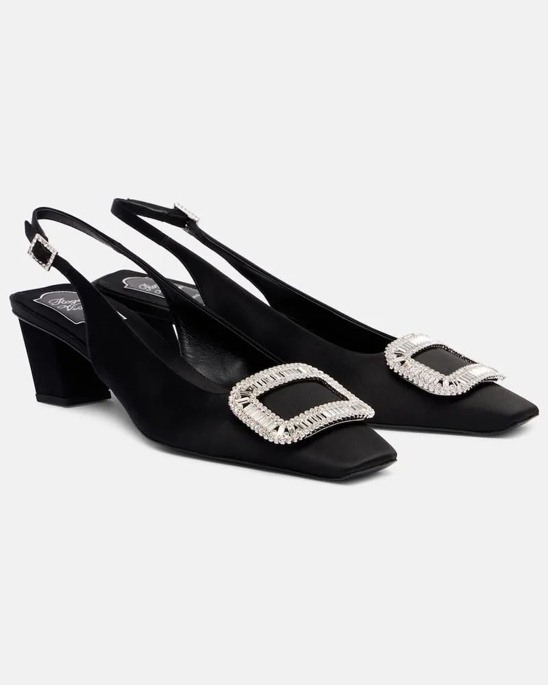 Roger Vivier Slingback-Pumps Belle Vivier 45 aus Satin Schwarz