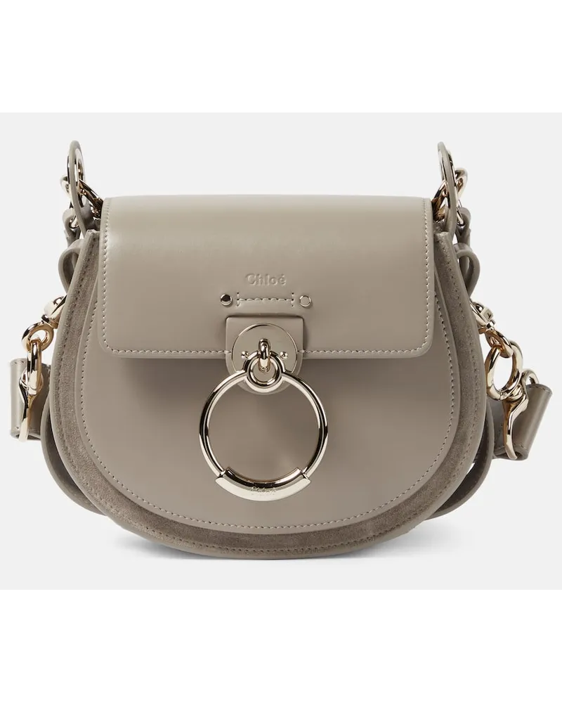 Chloé Chloe Schultertasche Tess Small aus Leder Grau