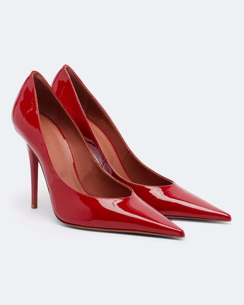 Amina Muaddi Pumps Anok aus Leder Rot