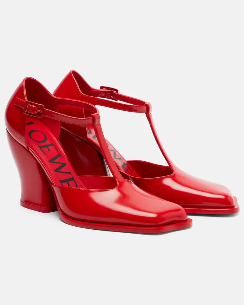 Loewe Pumps Onda 90 aus Leder Rot