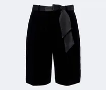 Bermuda-Shorts aus Samt mit Seide