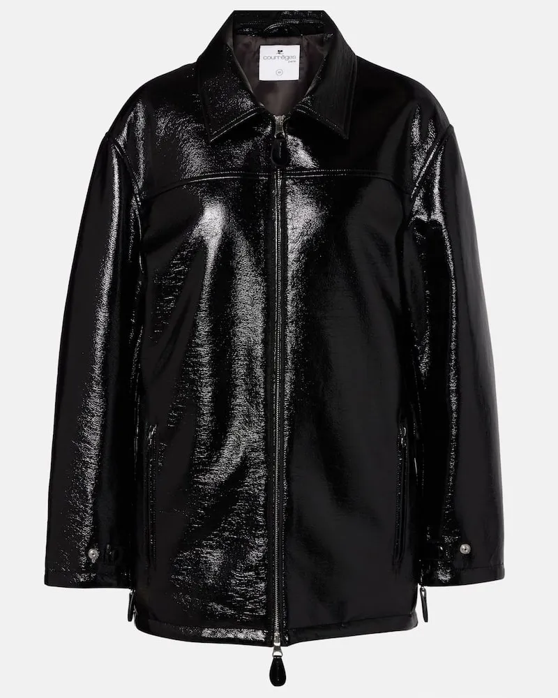 Courrèges Courrèges Beschichtete Jacke aus einem Baumwollgemisch Schwarz