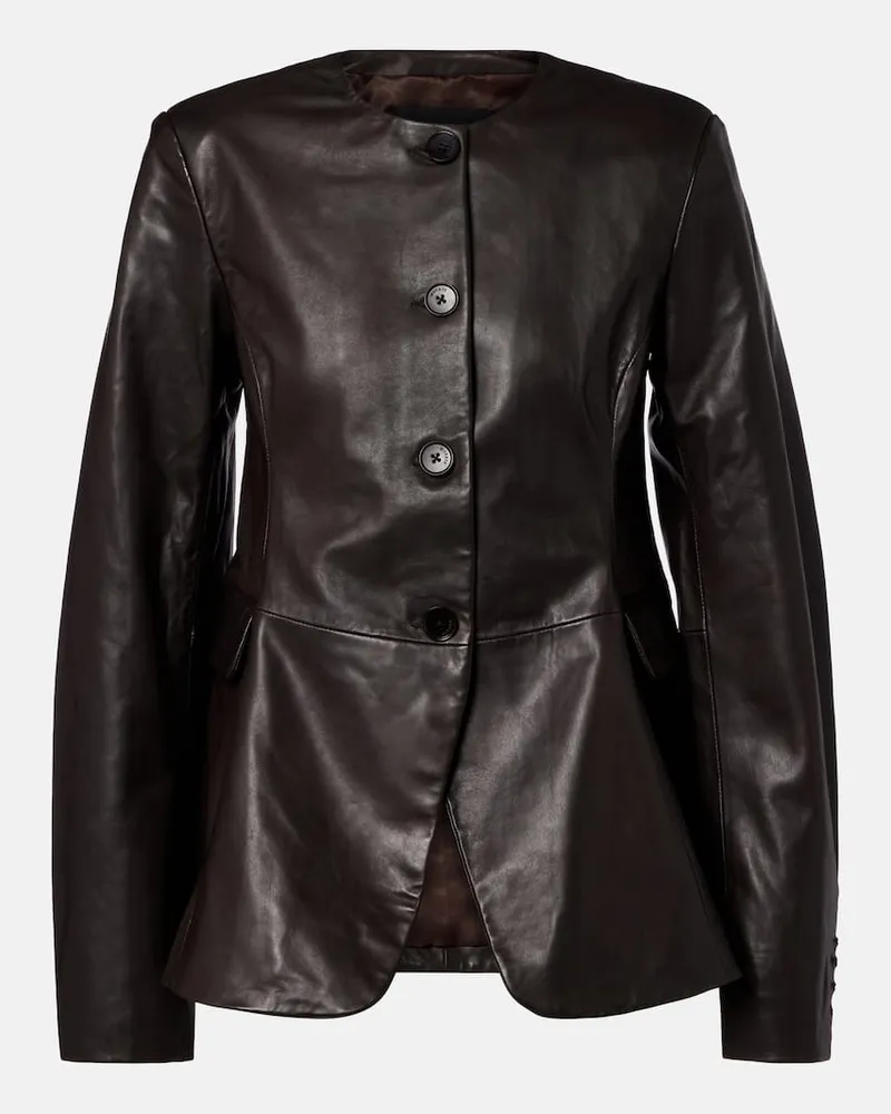 ROTATE Birger Christensen Jacke aus Leder Braun