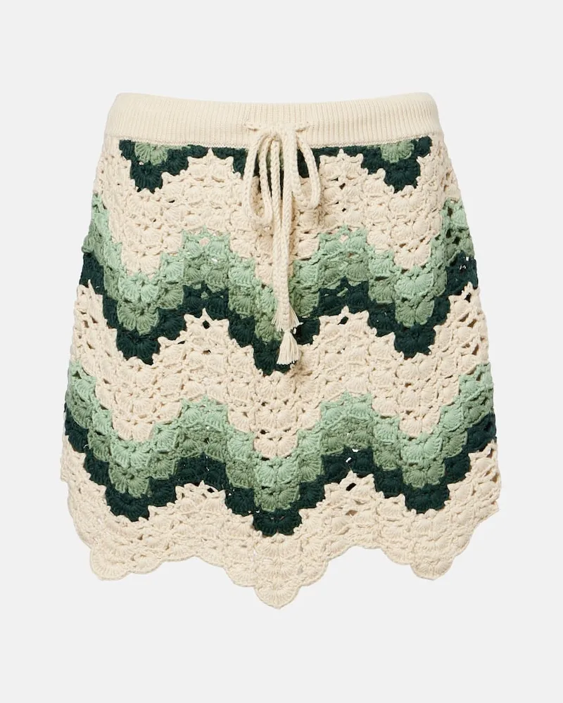 The Upside Minirock Tidal Hali aus Häkelstrick Beige