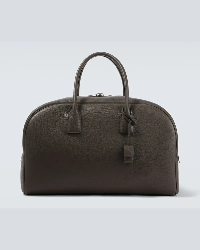 Saint Laurent Weekender Bowling Small aus Leder Braun