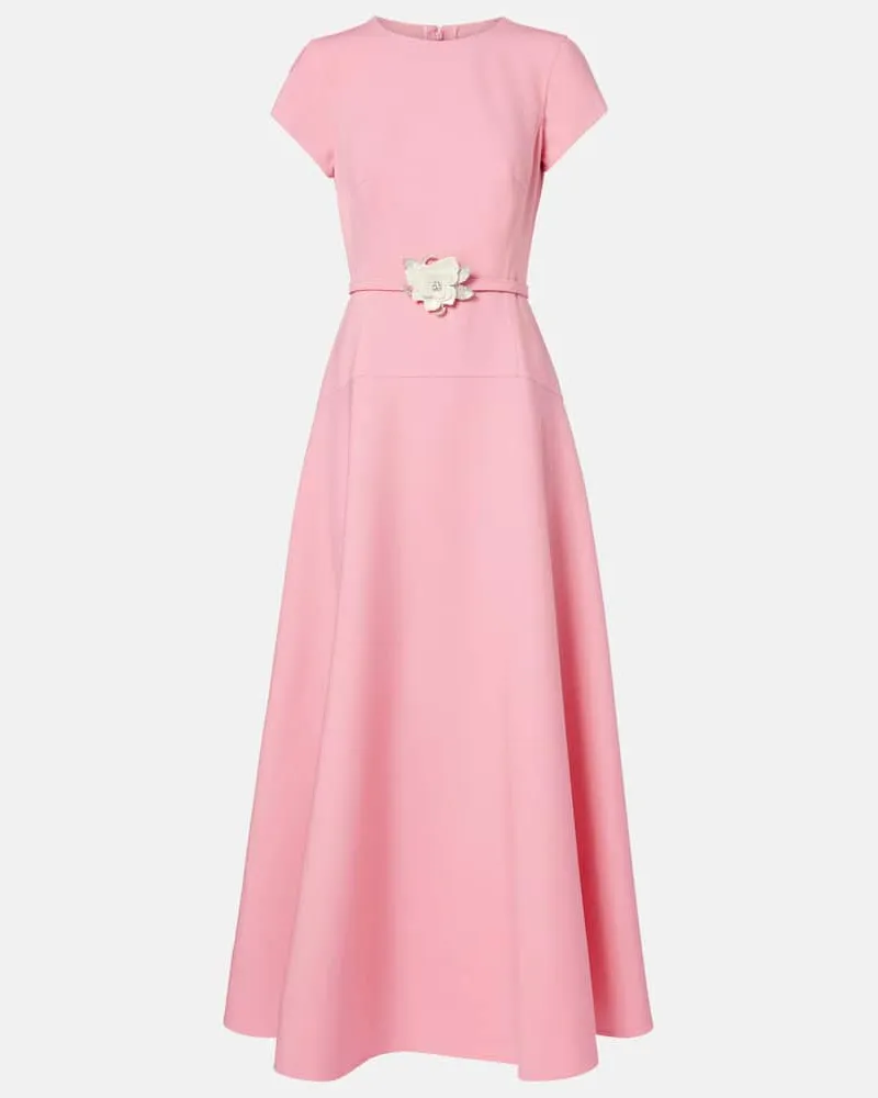Oscar de la Renta Maxikleid aus einem Wollgemisch Rosa