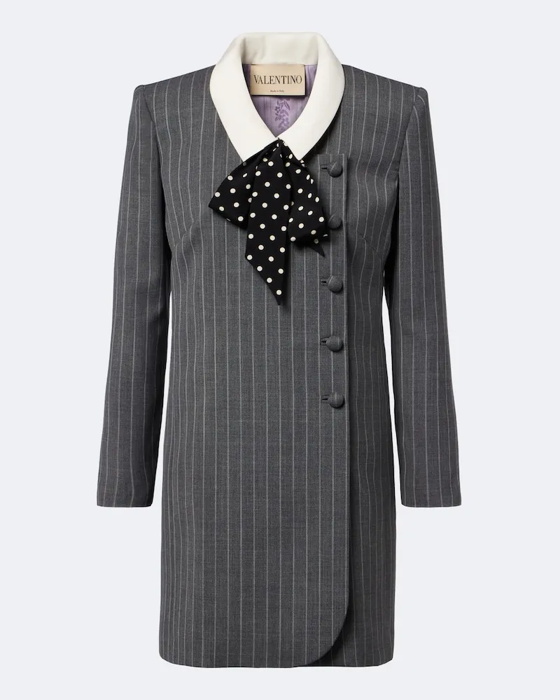Valentino Garavani Minikleid aus Schurwolle Grau