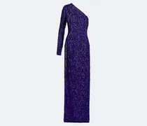 One-Shoulder Robe aus Seide mit Pailletten