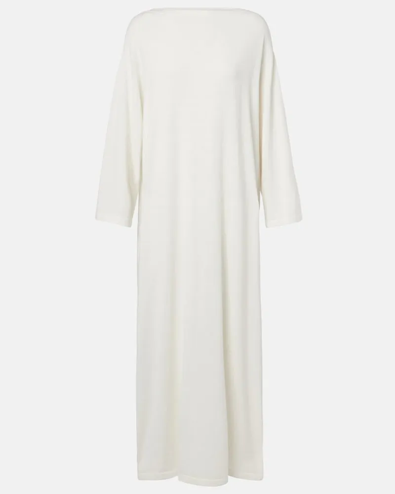 The Row Maxikleid Odet aus Baumwolle und Seide Weiß