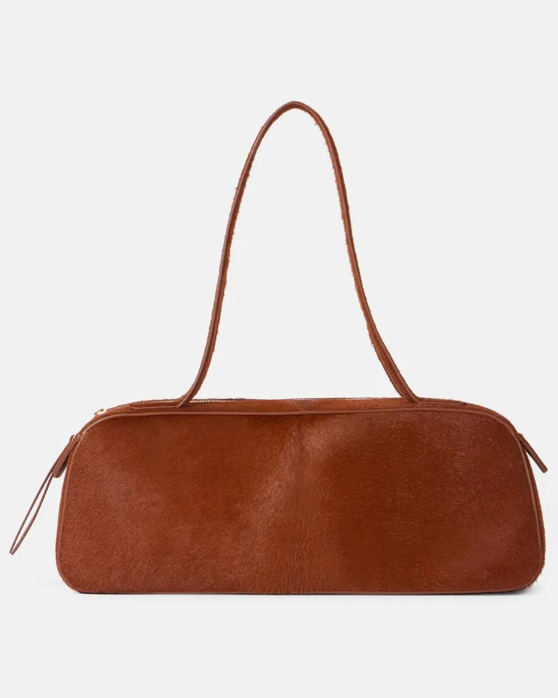 KHAITE Schultertasche Simona aus Kalbshaar Braun