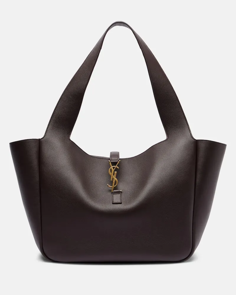 Saint Laurent Tote Bag Le 5 à 7 Bea aus Leder Burgunderrot