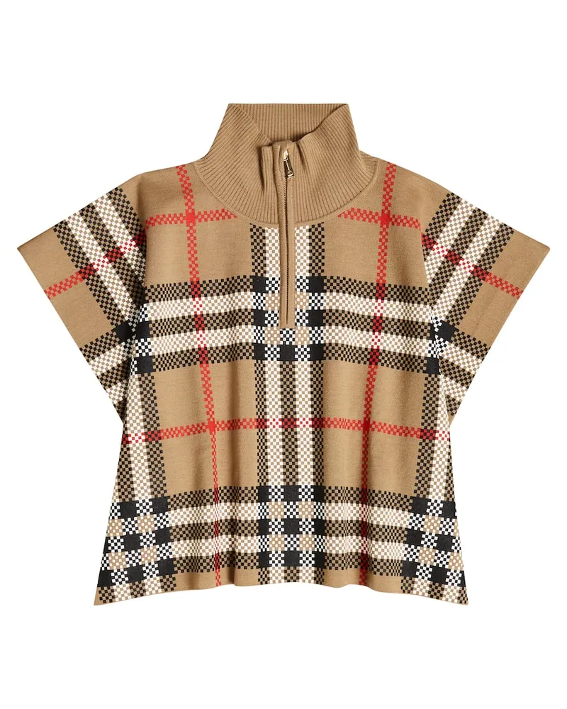 Burberry Poncho Ginny aus einem Wollgemisch Multicolor