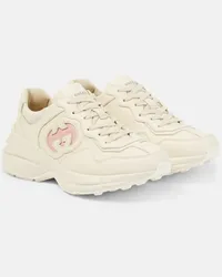 Gucci Sneakers Rhyton aus Leder Weiss