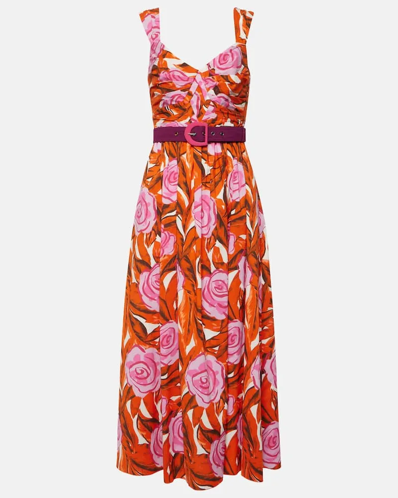 Diane von Furstenberg Midikleid Artie aus einem Baumwollgemisch Multicolor
