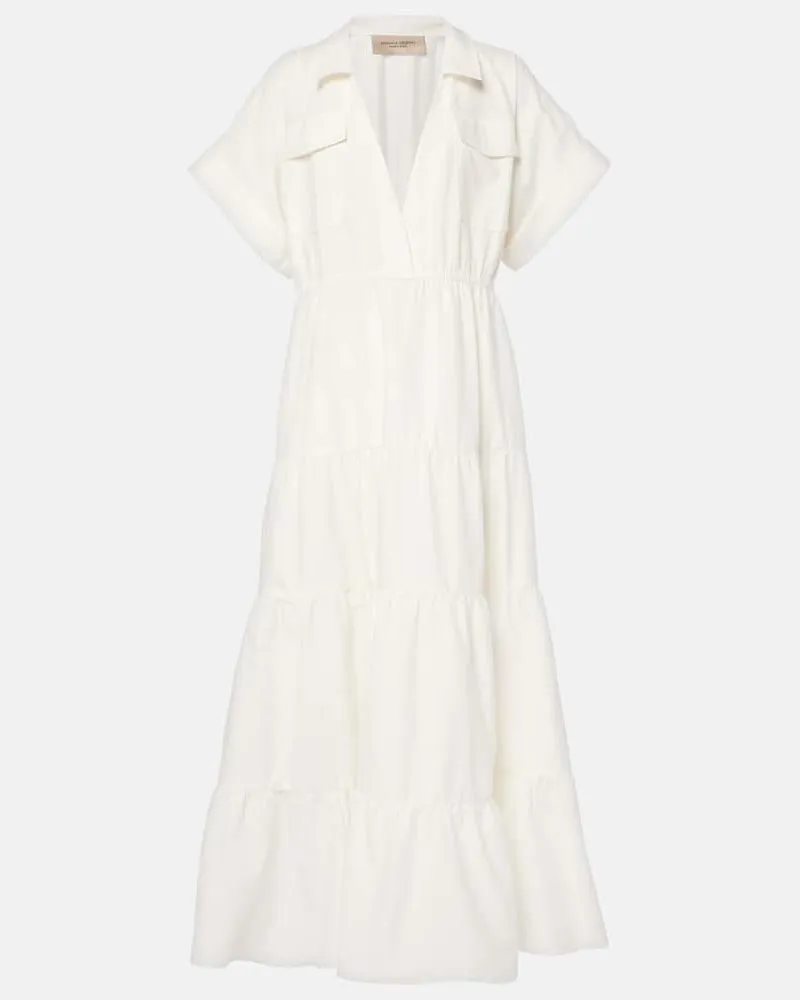 Adriana Degreas Maxikleid aus Baumwolle Weiß