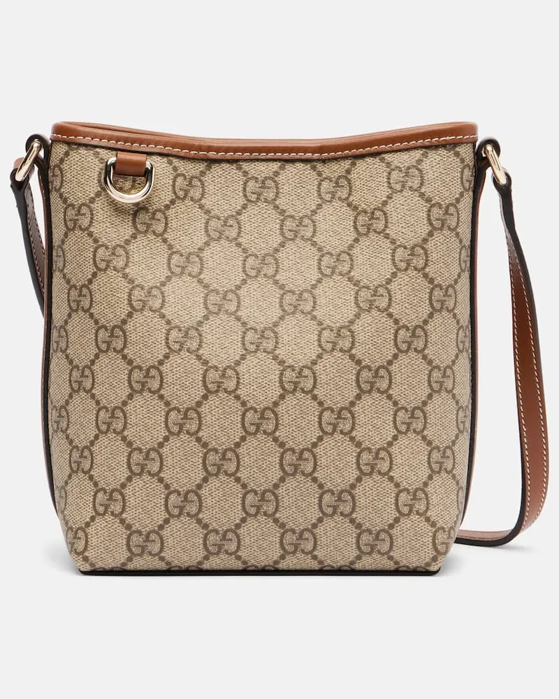 Gucci Bucket Bag GG Emblem Small Beige